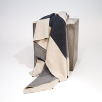 Color Field Charcoal & Stone Grey Cashmere Throw