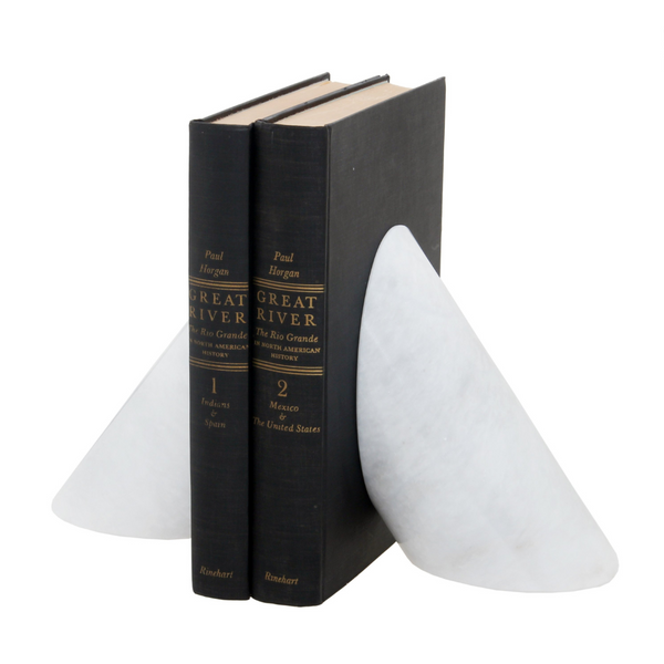 Coronet Marble Bookends Pearl