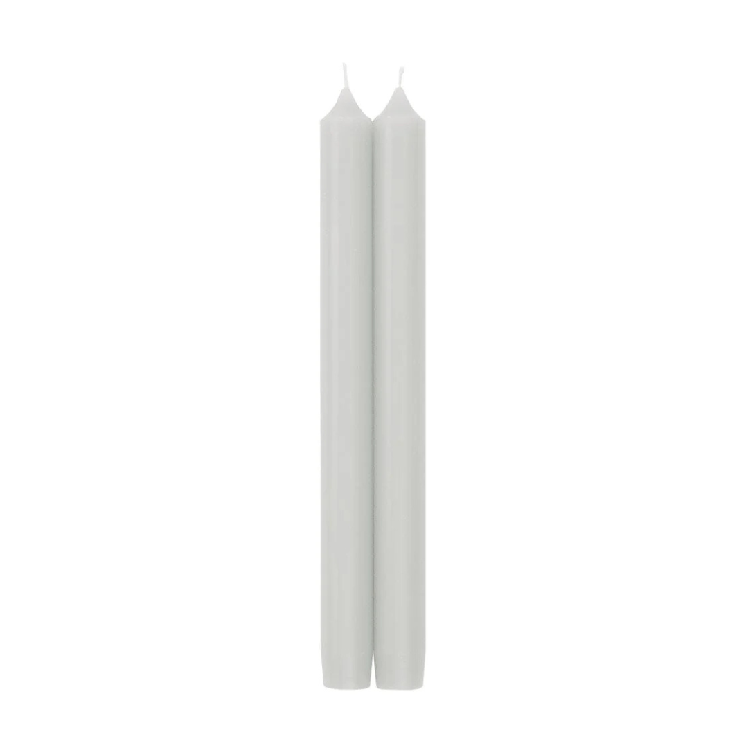 Crown Taper Candles  Grey Set of 2