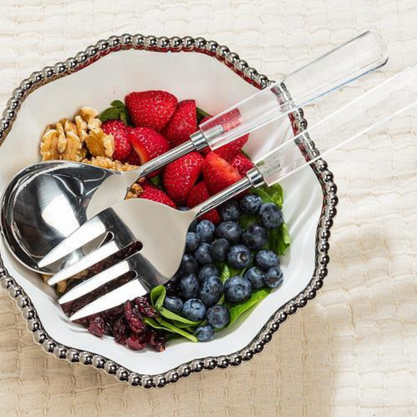 Crystal Handle Salad Server Set