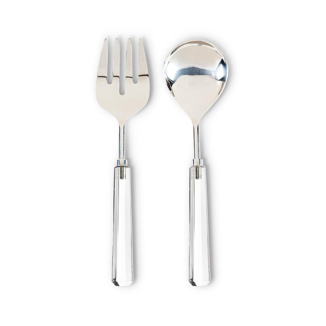 Crystal Handle Salad Server Set