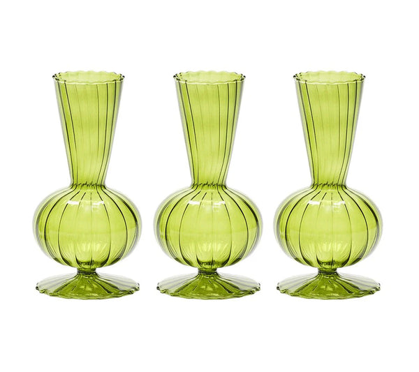 Kim Seybert Tess Bud Vase, Set of 3 Olive