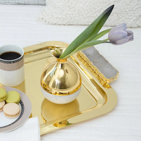 Dual Bud Vase with Carrara Marble and Gold.