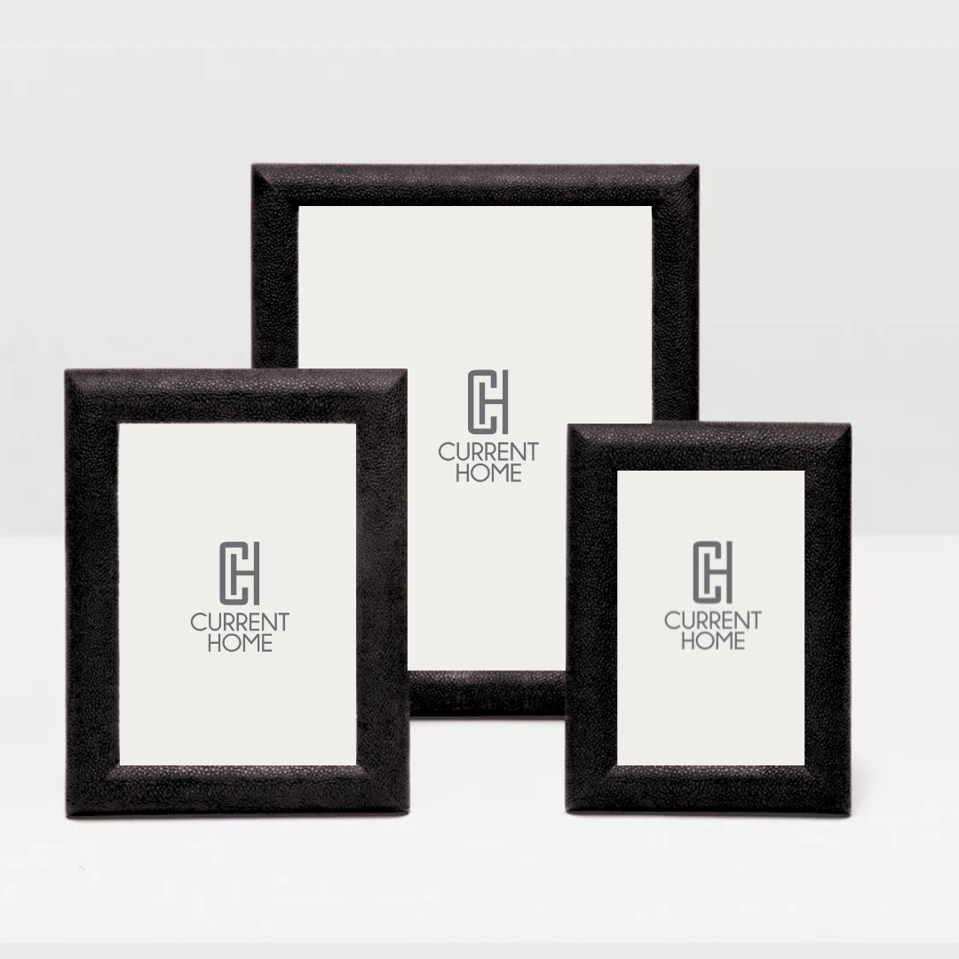 Oxford Faux Shagreen Frame Black -