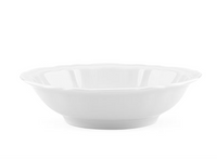 The Antico Doccia Dinnerware by Ginori 1735, featuring a white ceramic bowl with a scalloped edge reminiscent of pure porcelain, is photographed against a plain white background.