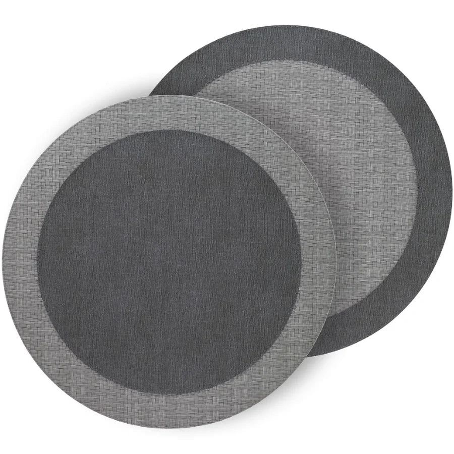 Halo Round Placemat Charcoal & Grey Set of 4