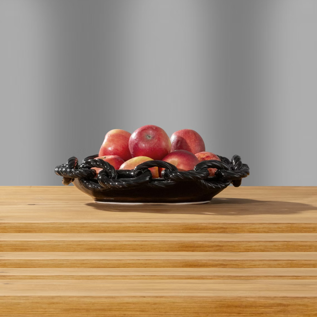 Link Round Bowl - Black