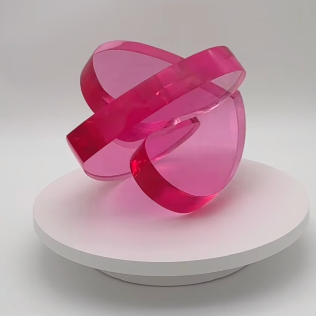 Interlocking Lucite Heart Sculptures 9"