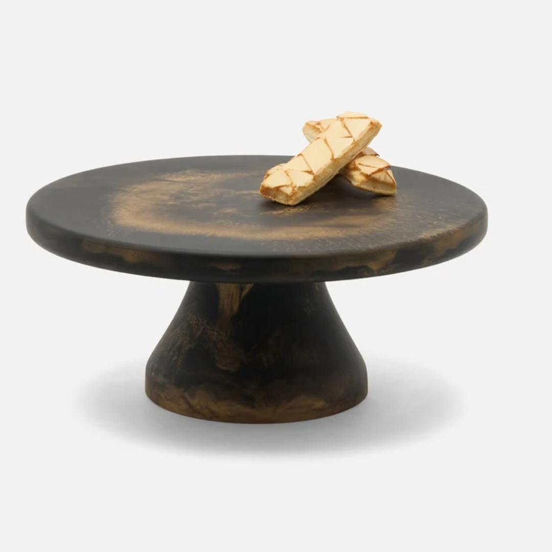 Hugo Resin Cake Stand Black & Gold