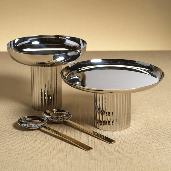 Polished Cake Stand - Nickel