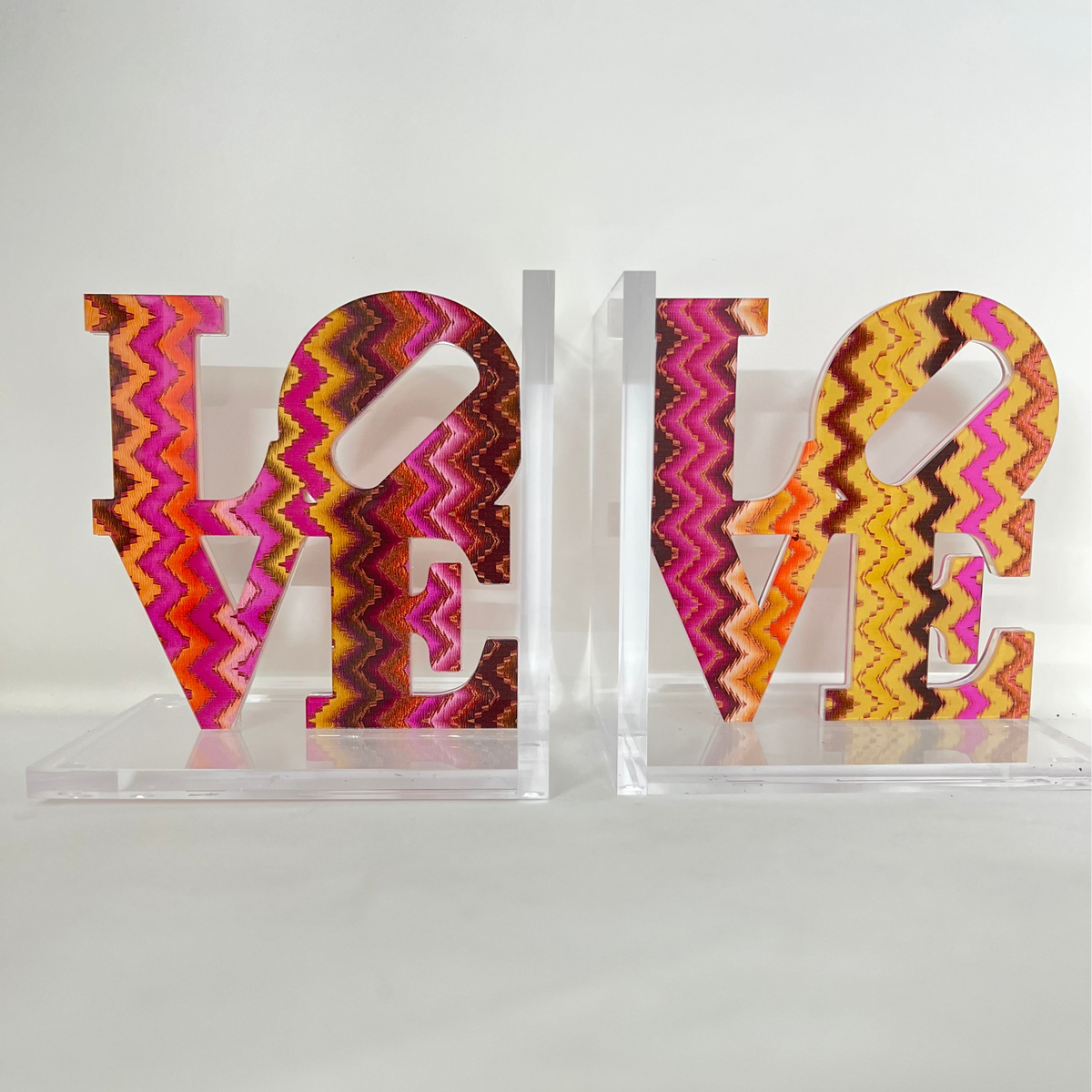 Missoni Inspired Love Bookends