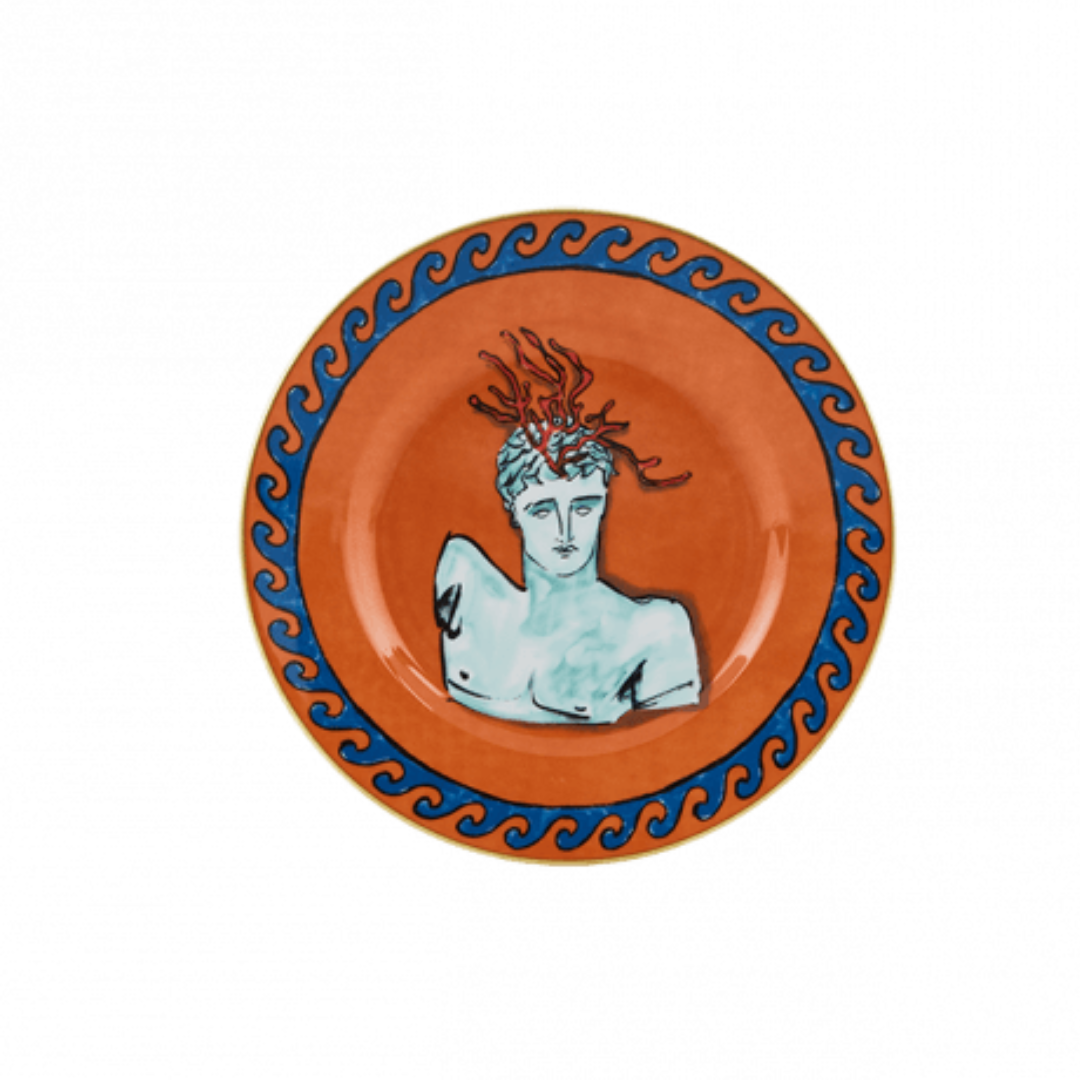 Il Viaggio Di Nettuno Dessert Plate - Rock Orange