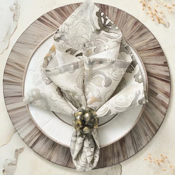 Giverny Napkin Set of 4 - Natural & Grey