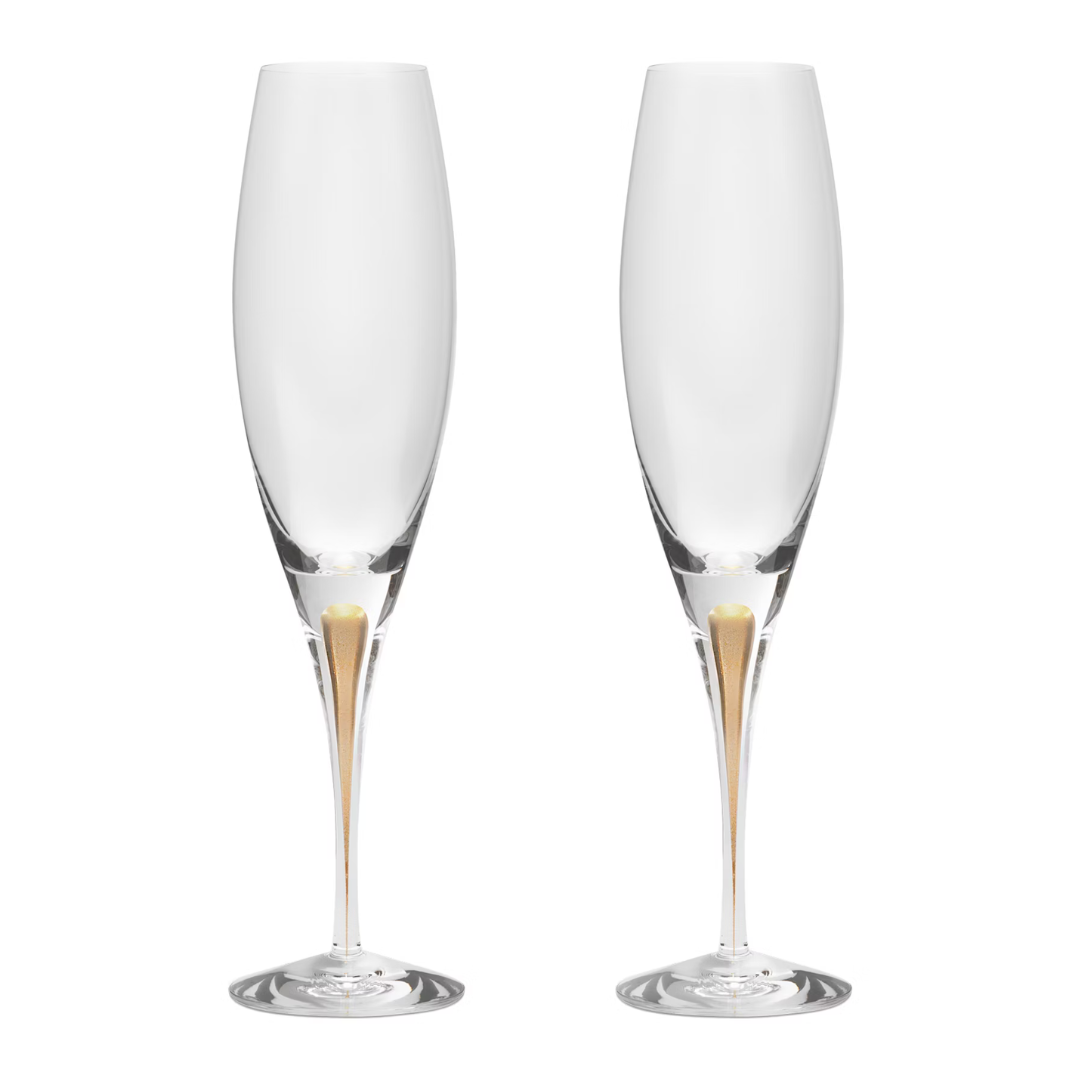 Intermezzo Champagne Glass Gold Set of 2