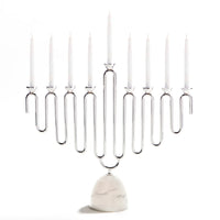 Coluna Menorah Carrara Marble & Silver