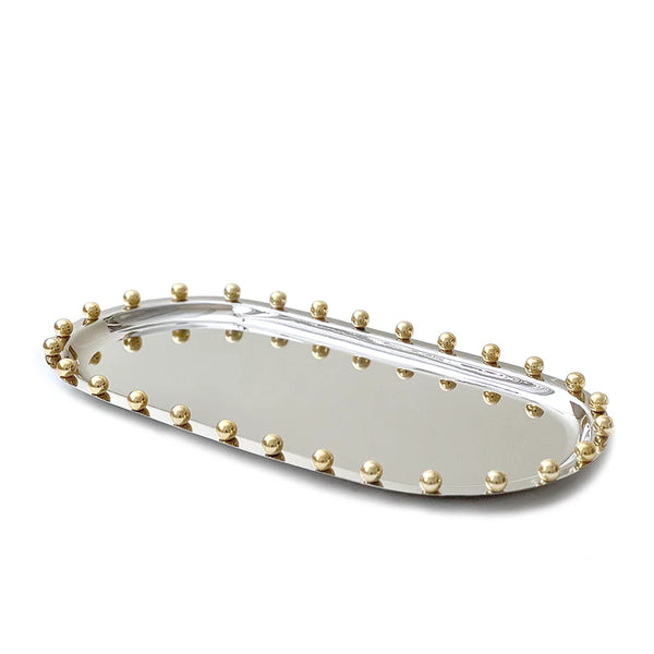 Gold Balls Oval Tray