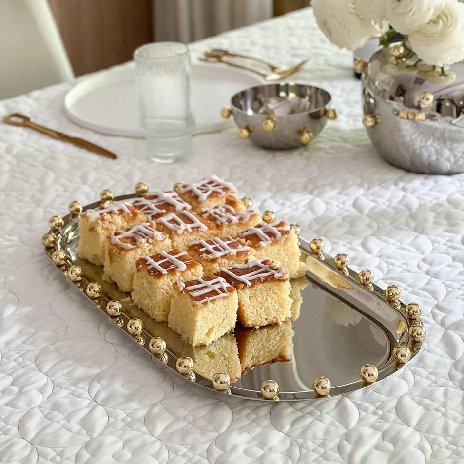 Gold Balls Oval Tray