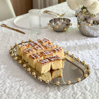 Gold Balls Oval Tray