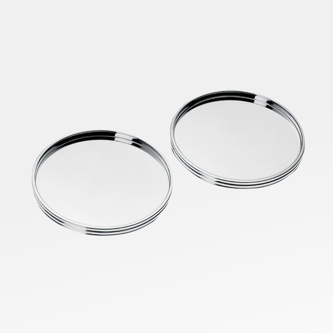 K+T Two Silver-Plated Coasters