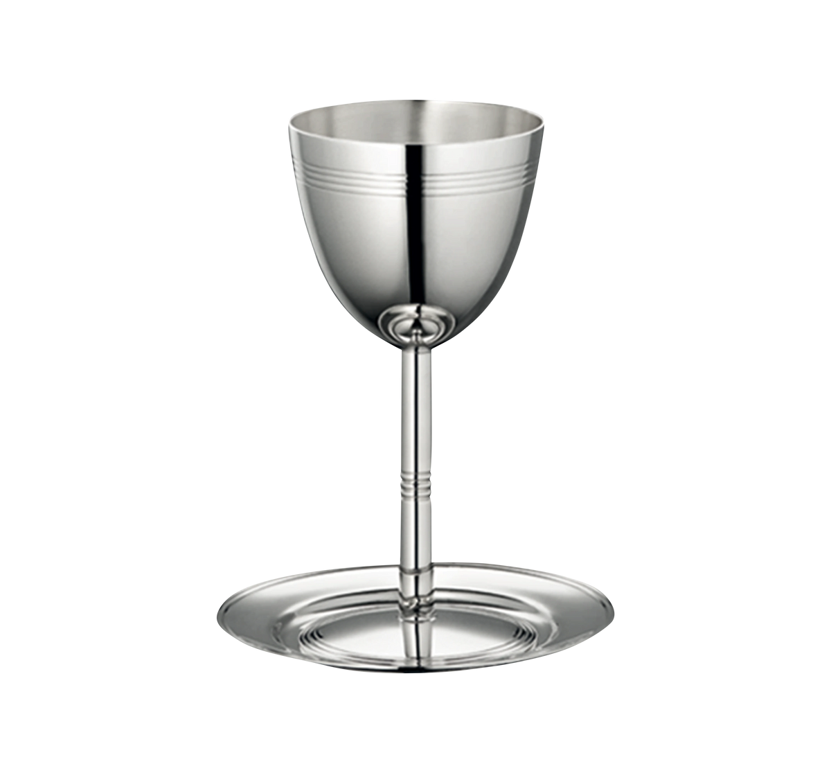 Judaique Silver-Plated Kiddush Cup and Saucer