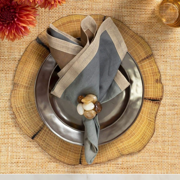 Sea Stone Napkin Ring Beige Set of 4