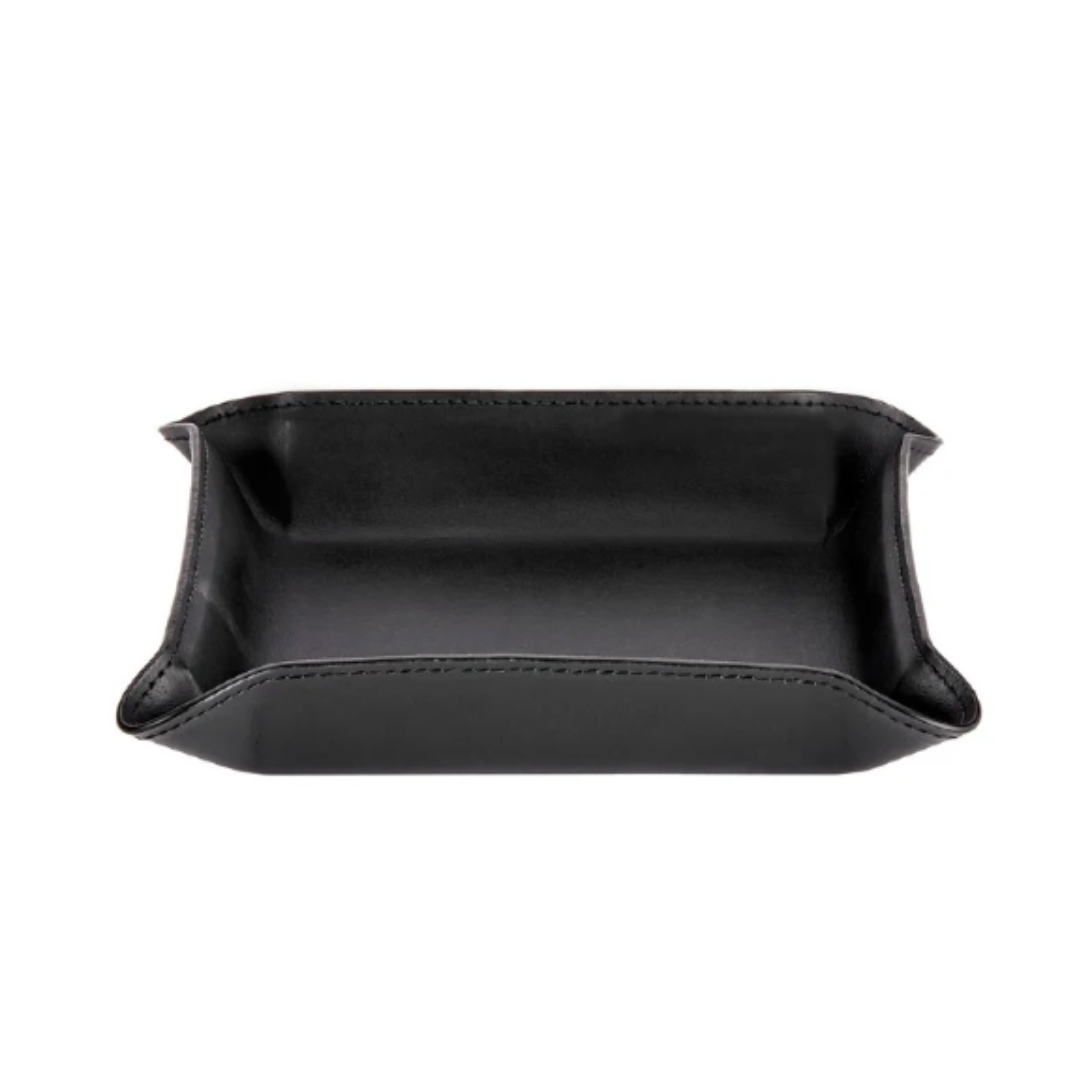 Leather Catchall Valet Tray Black