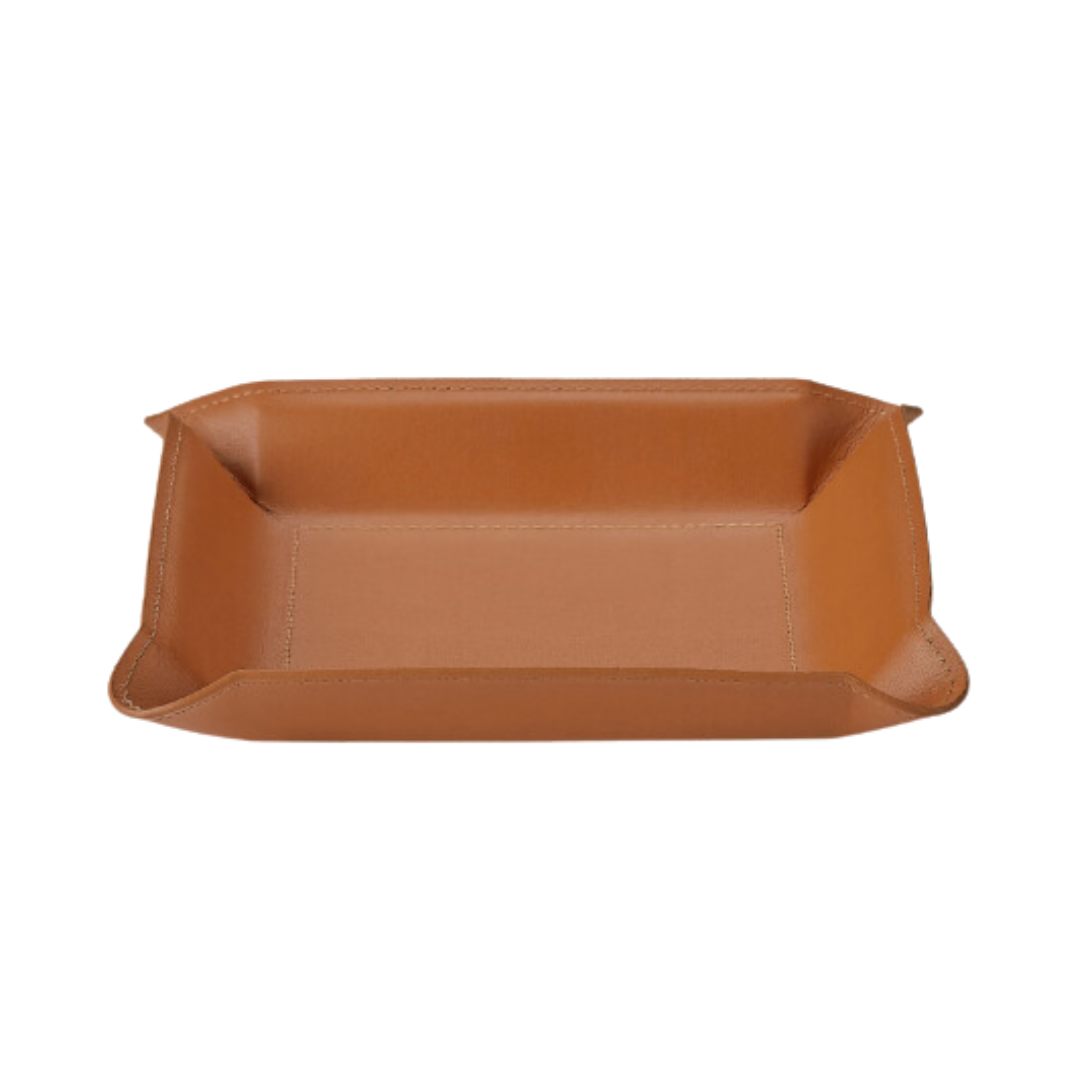 Leather Catchall Valet Tray Tan