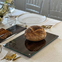 Lucite and Glass Wood Challah Board