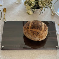 Lucite and Glass Wood Challah Board