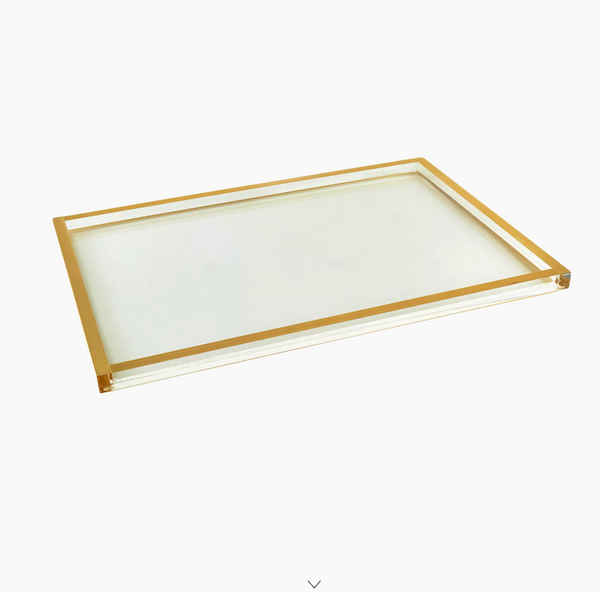 Lucite Gold Border Tray