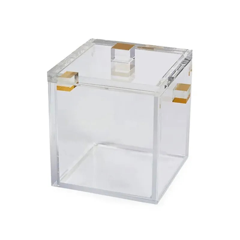 Lucite Ice Bucket With Gold Handle