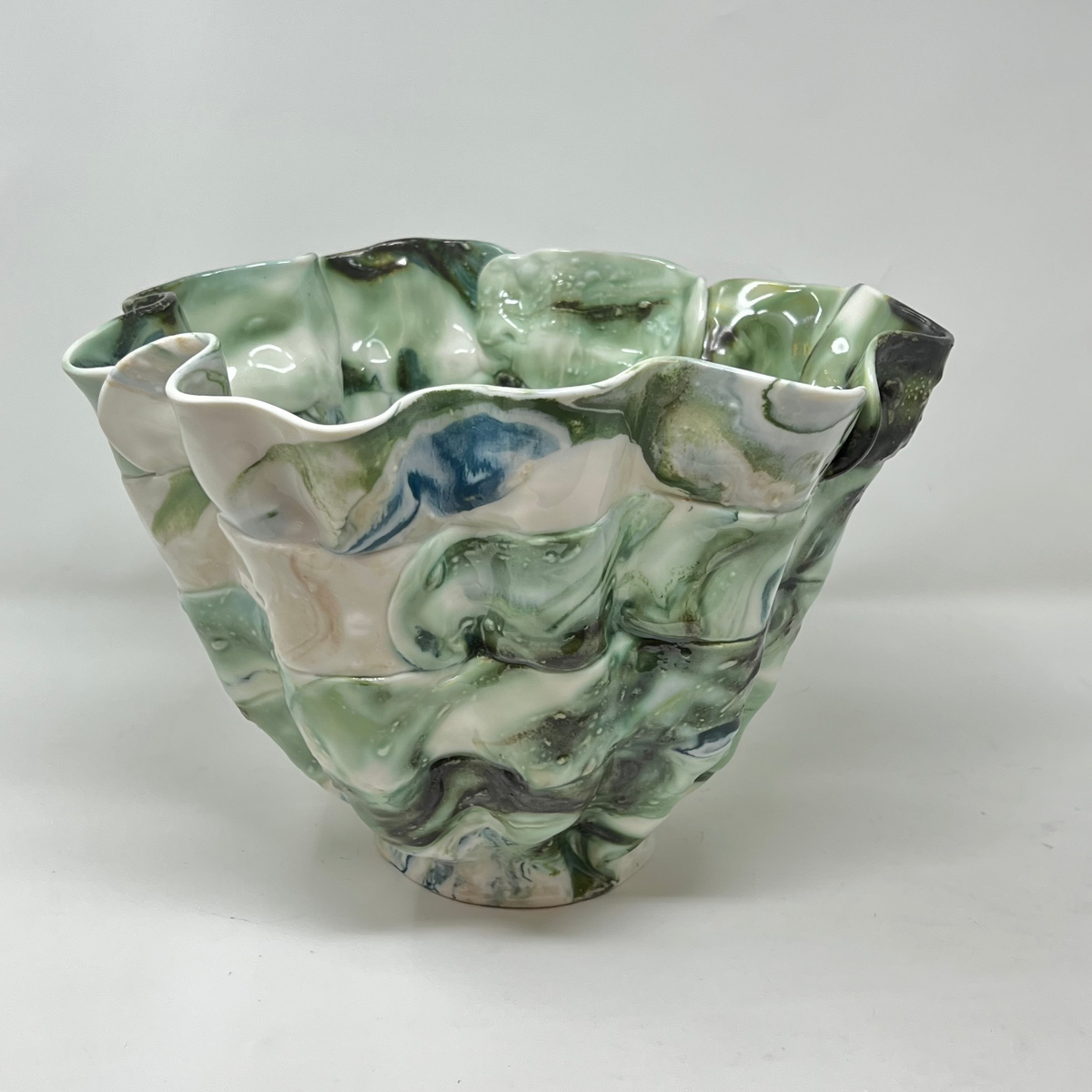 Colorful Confinement Vase 12"  Green, Chrome,White # 2