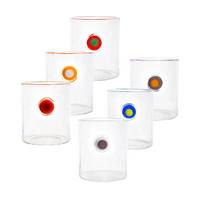 Medallion Multi Color Highball Glass Set of 6