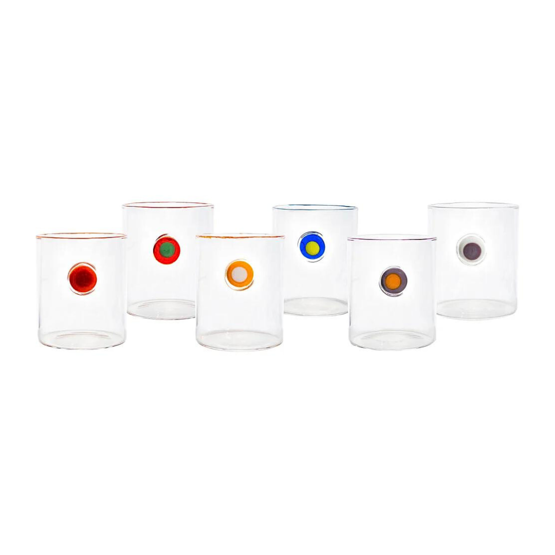 Medallion Multi Color Highball Glass Set of 6