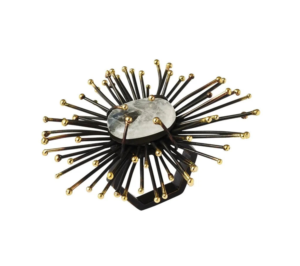 Flare Napkin Ring Black & Gold Set of 4