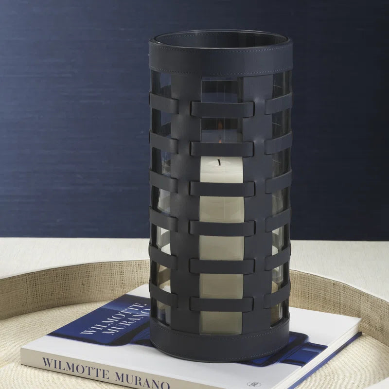 Napoli Napa Leather Hurricane / Vase - Navy