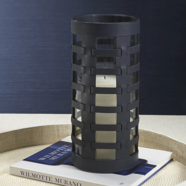 Napoli Napa Leather Hurricane / Vase - Navy