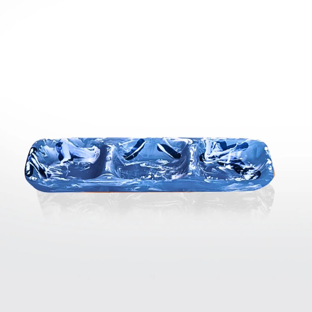 Swirl Resin Colored 3 Section Tray -