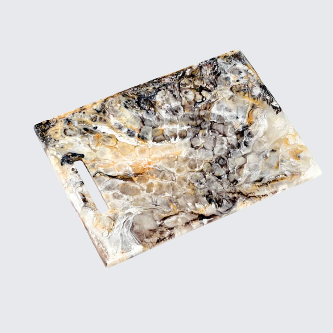 Swirl Colored Resin Rectangle Chopping Board