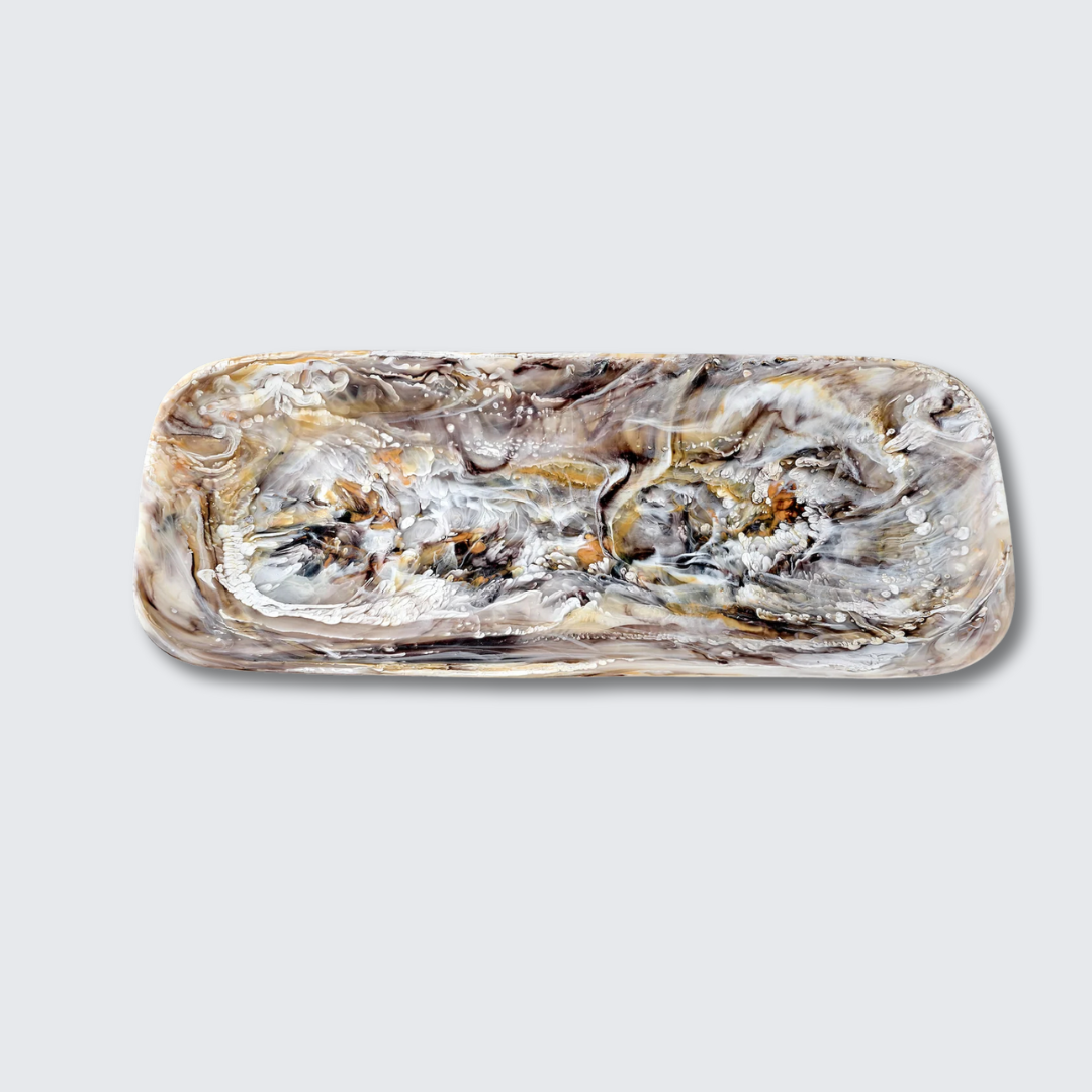 Swirl Colored Resin Rectangle Platter