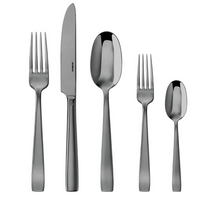 Flat Flatware PVD Black 5 Piece Set