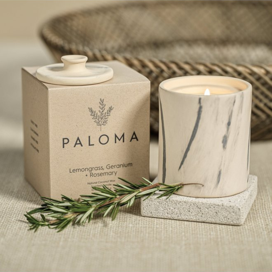 Paloma Candle - Natural Marble