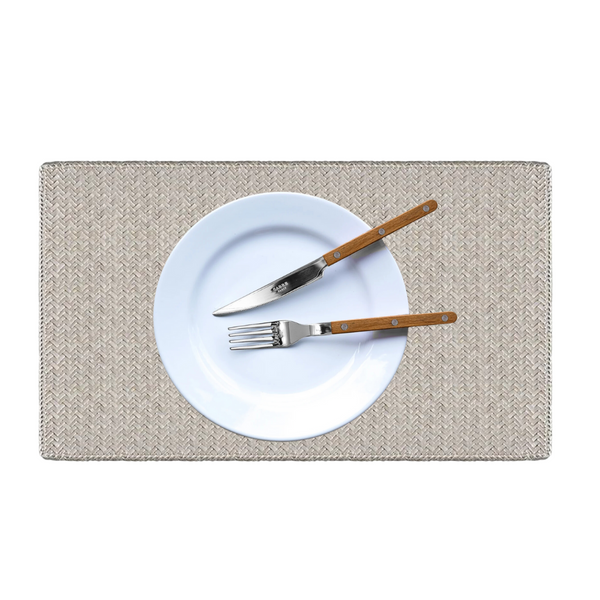 Woven Silver Oblong Placemat Set of 4