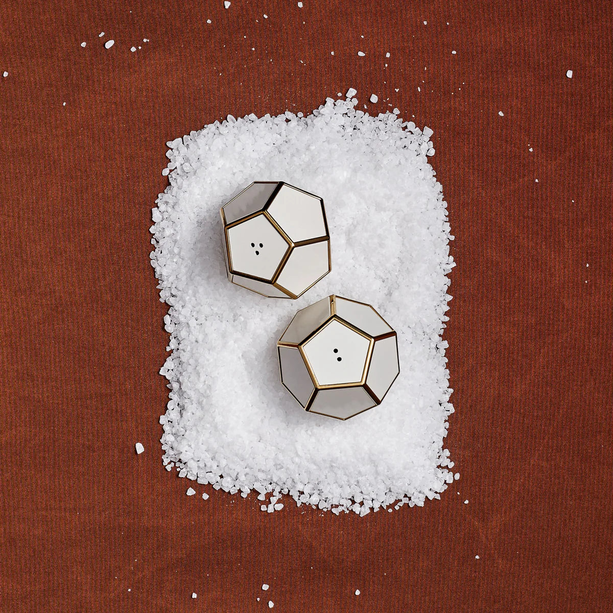 Pentagon Spice Jewels Salt & Pepper Set - White & Gold