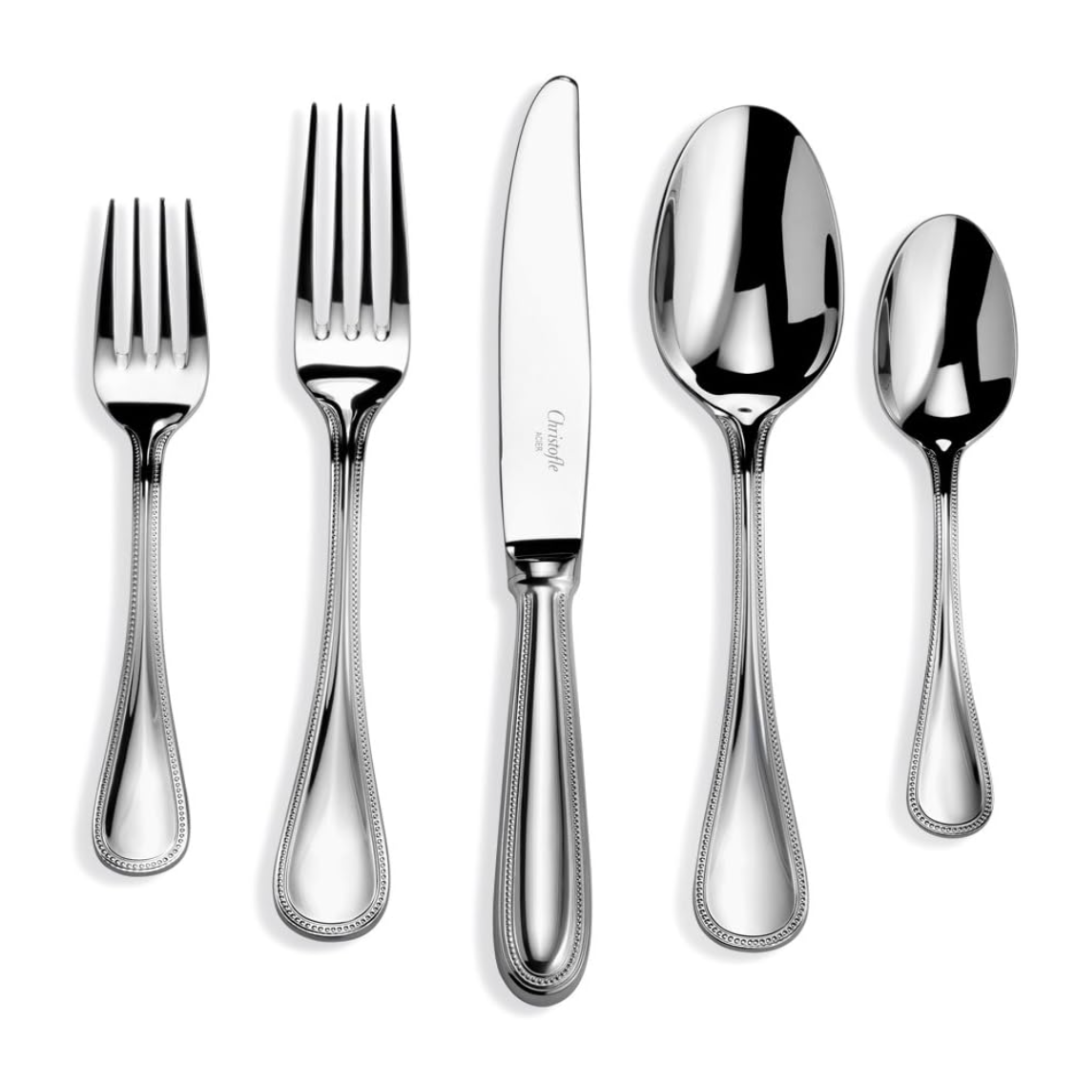 Perles Christofle Stainless Steel Flatware 5 Piece Setting