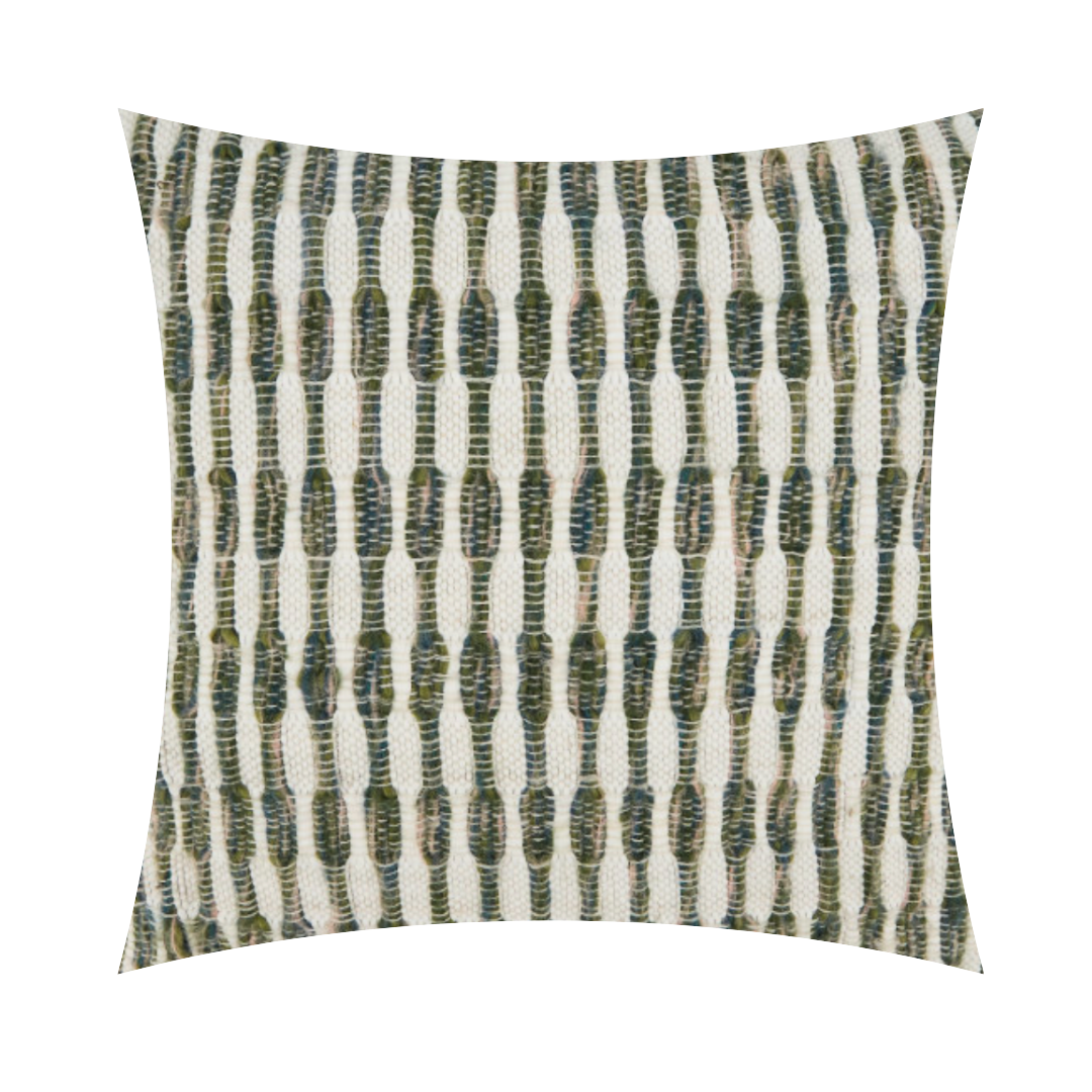 Woven Moss Green Line Pillow – Current Home NY