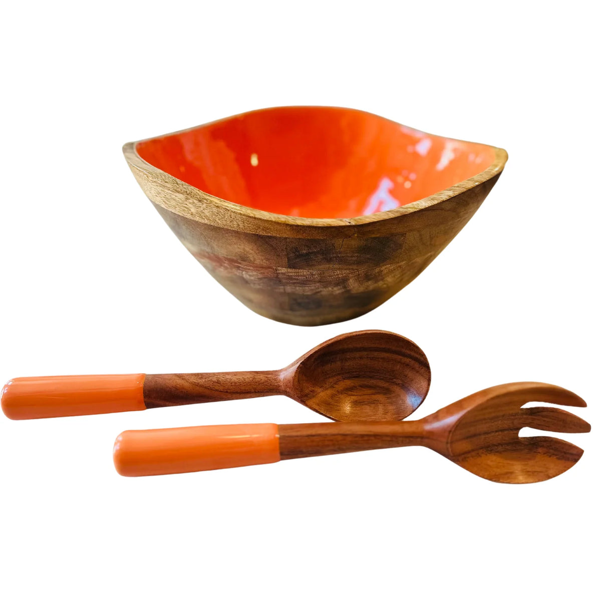 Bright Mango Serving Bowl w/ Servers -