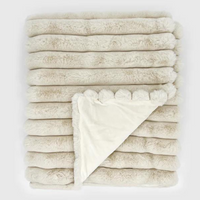 Puffy Faux Fur Throw Vanilla.