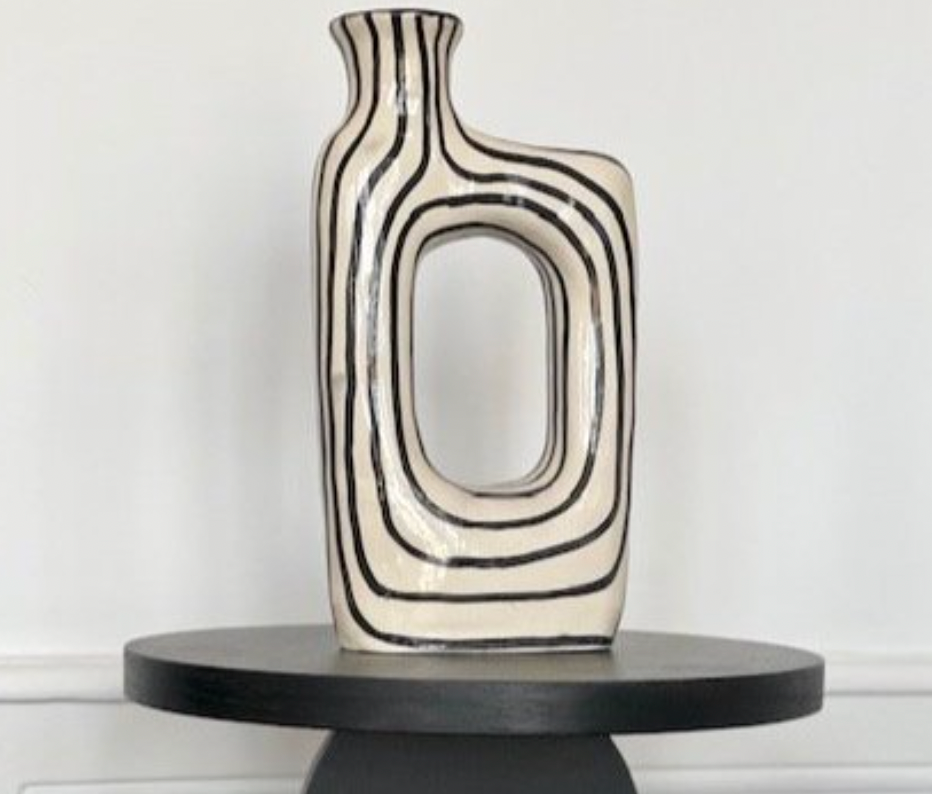 Heart Vase -Zebra