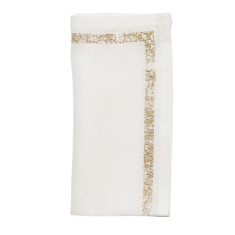 Impression White & Gold Napkin Set of 4